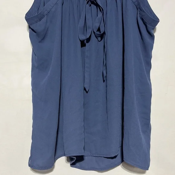 LOFT Outlet Blue Flutter Sleeve Sleeveless Square Neck Tank Top Size Large - Picture 8 of 8